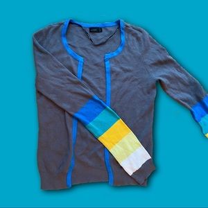 vero moda grey color block cardigan